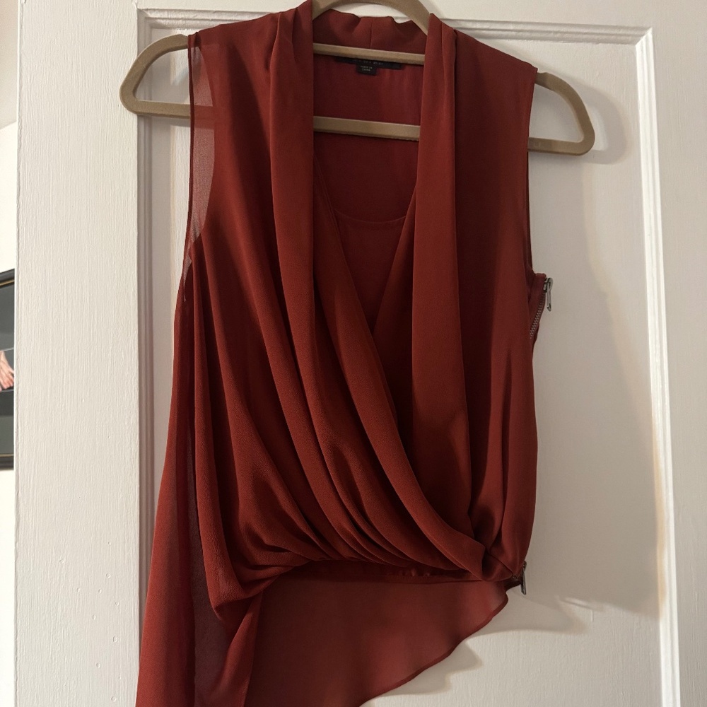 All Saints Sleeveless Assymetrical Blouse